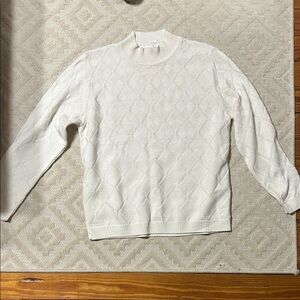 Alfred Dunner Women's Cream Crewneck Sweater